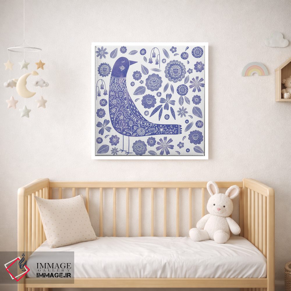 تابلو دکوراتیو پرنده آبی شمالی اثر نیک اسکویرل - D2W