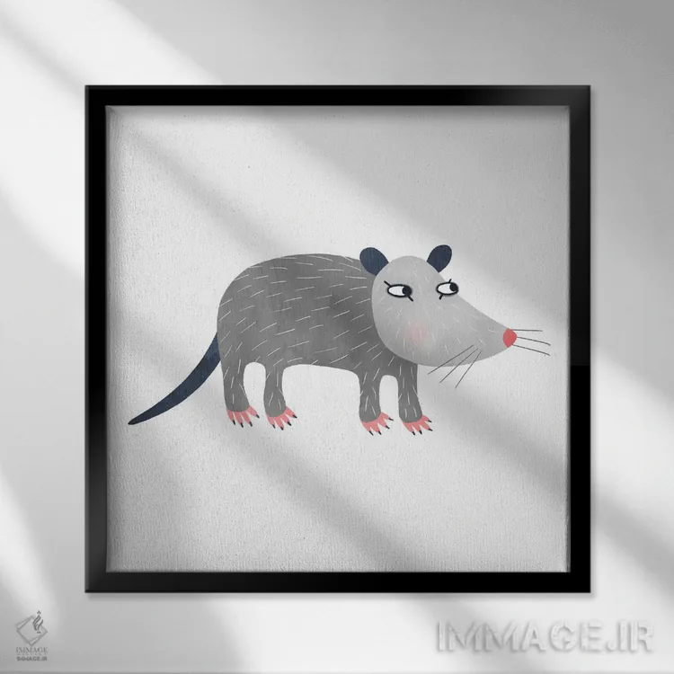 تابلو مینیمال صاریغ اثر نیک اسکویرل - نمای قابدار مشکی
