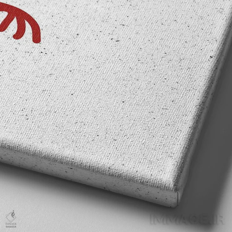 تابلو مینیمال مرغ قرمز اثر نیک اسکویرل - نمای نزدیک بافت بوم
