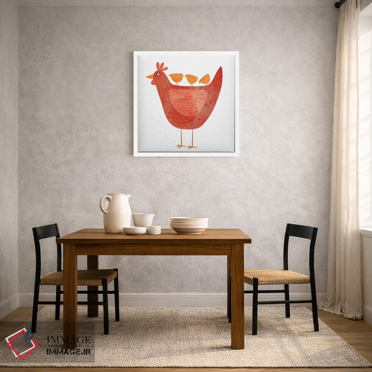 تابلو مینیمال مرغ و جوجه ها اثر نیک اسکویرل - D3W