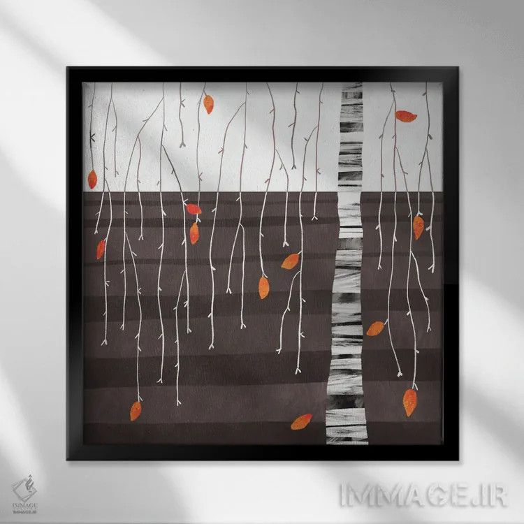 تابلو دکوراتیو آخرین برگ ها اثر نیک اسکویرل - نمای قابدار مشکی