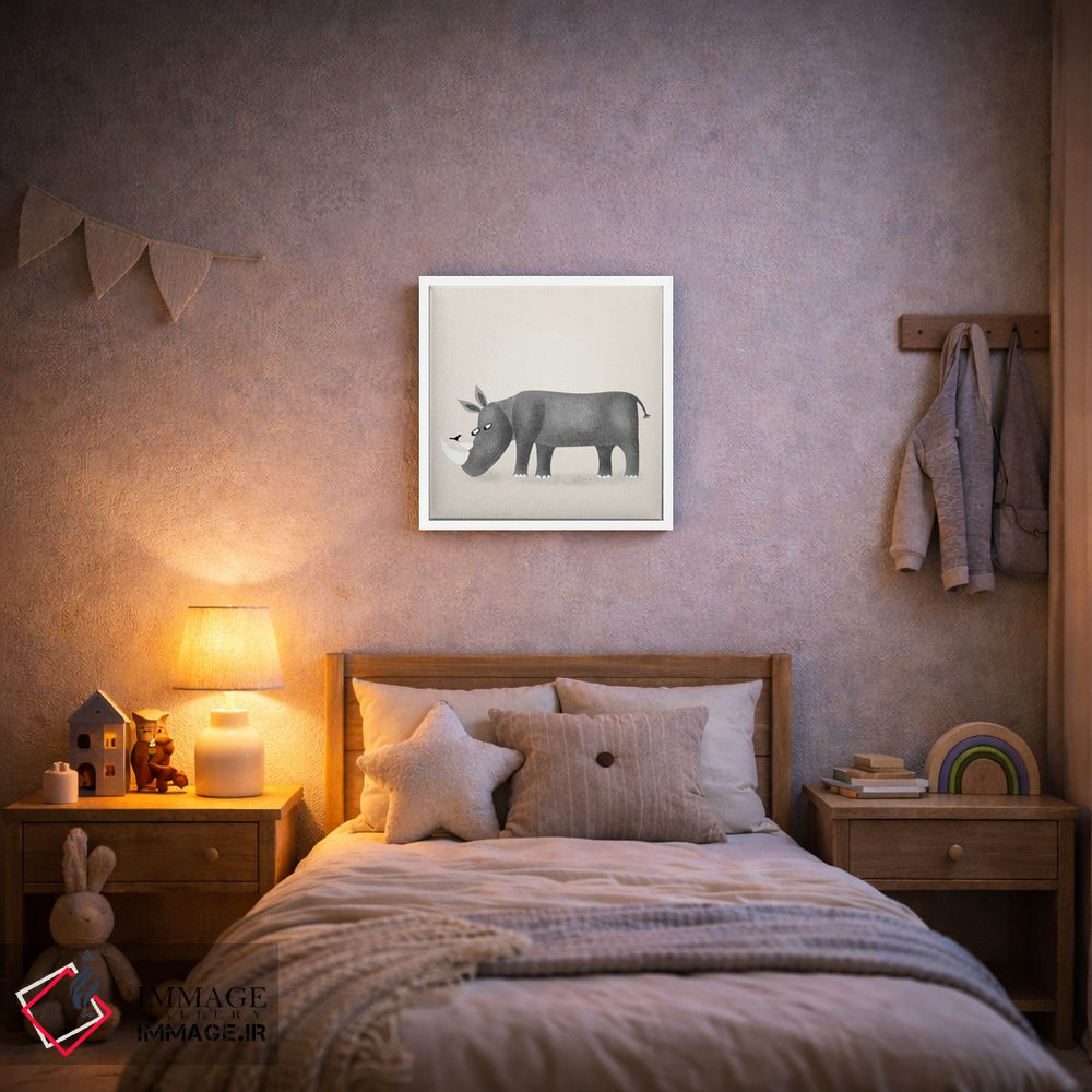 تابلو مینیمال کرگدن اثر نیک اسکویرل - D6W