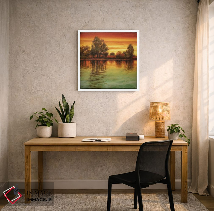 تابلو دکوراتیو غروب رودخانه ۱ اثر نیل توماس - D5W