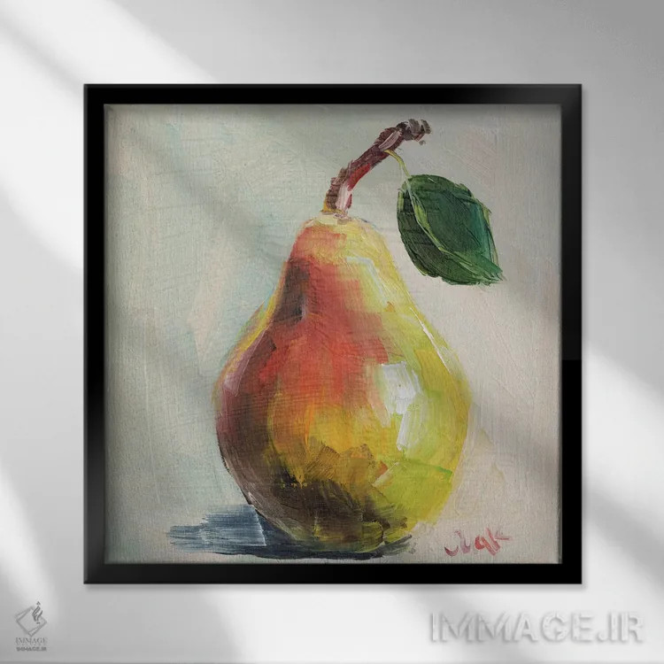 تابلو دکوراتیو طبیعت بی جان گلابی اثر ناتالی مک - نمای قابدار مشکی