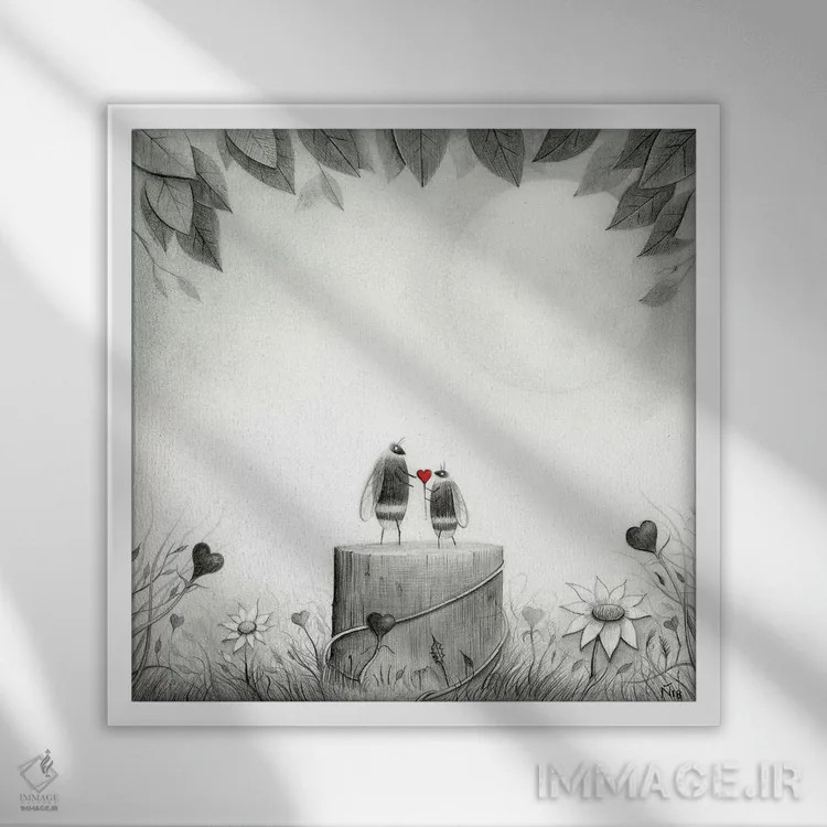 تابلو دکوراتیو هدیه ۱ اثر نیل تامپسون - نمای قابدار سفید