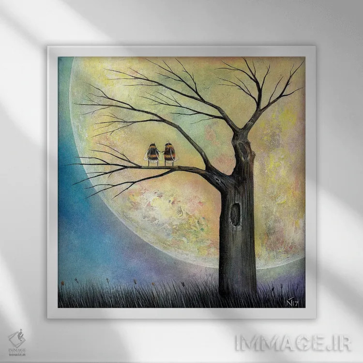 تابلو دکوراتیو بهترین جای خانه اثر نیل تامپسون - نمای قابدار سفید