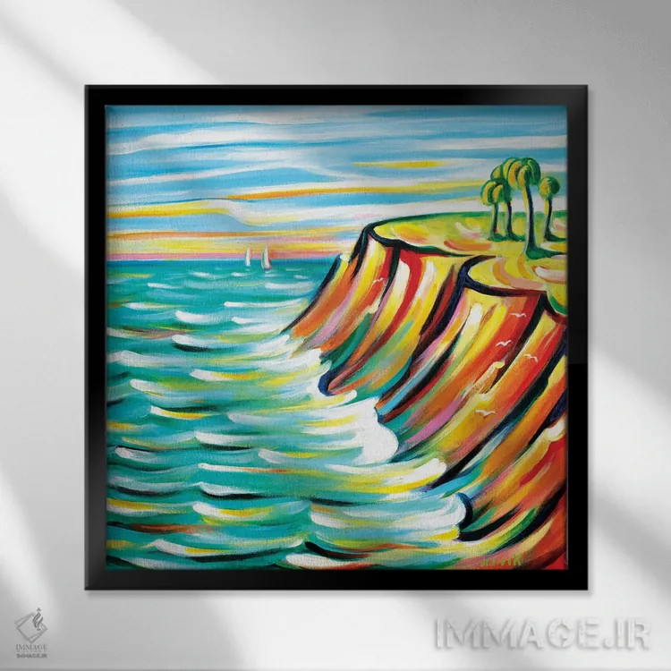 تابلو دکوراتیو نگاه به دریا اثر نوویک - نمای قابدار مشکی