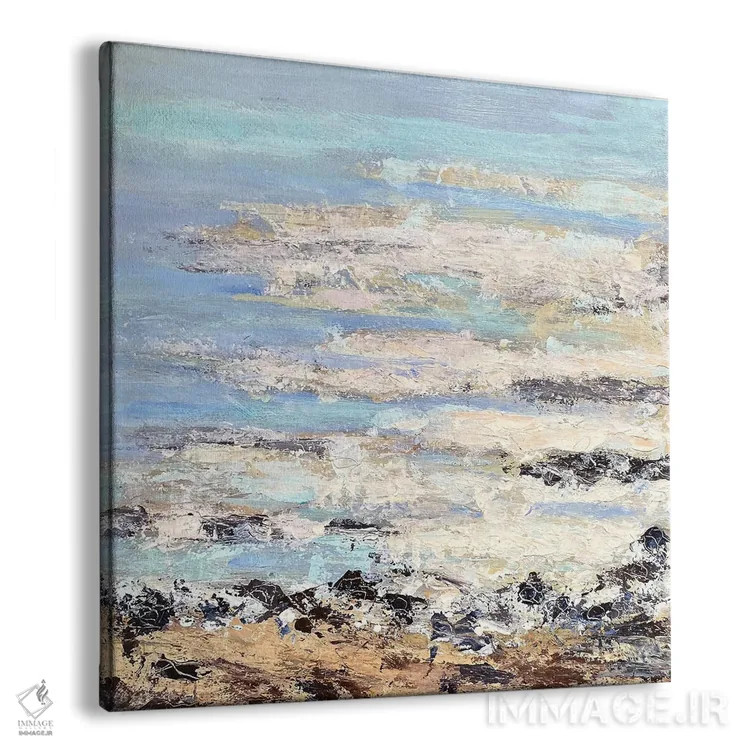 تابلو انتزاعی جزر و مد گچی اثر نیکی ویلر - نمای پرسپکتیو محصول