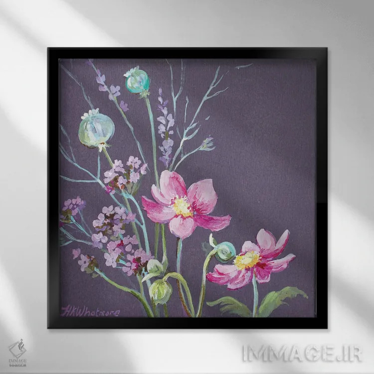 تابلو دکوراتیو راز ژاپنی ۱ اثر نل واتمور - نمای قابدار مشکی