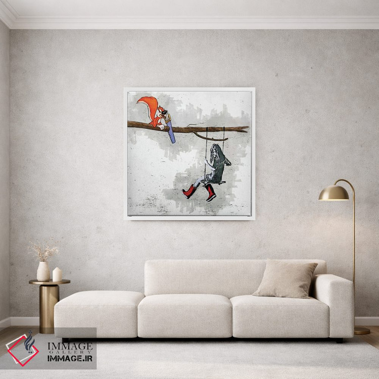 تابلو دکوراتیو بنکسی کمکم کن اثر بنی آرت - D1W