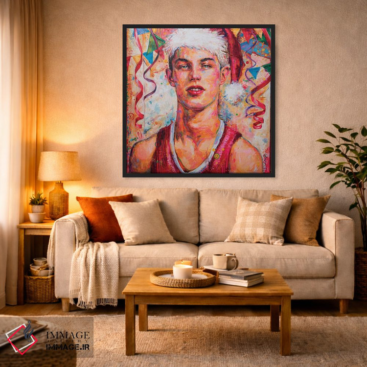 تابلو دکوراتیو بابا نوئل جوان اثر الکساندر بالبیشف - D5B