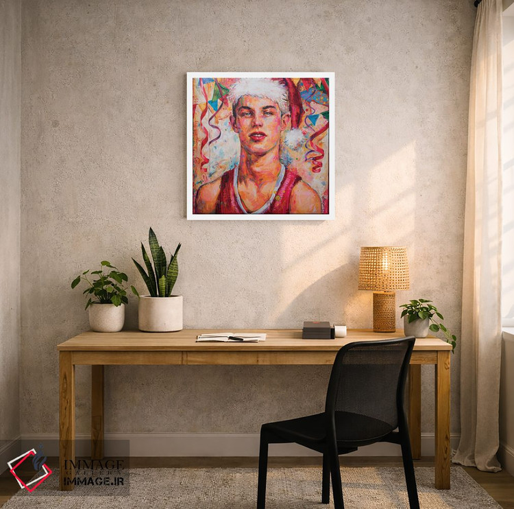 تابلو دکوراتیو بابا نوئل جوان اثر الکساندر بالبیشف - D6W