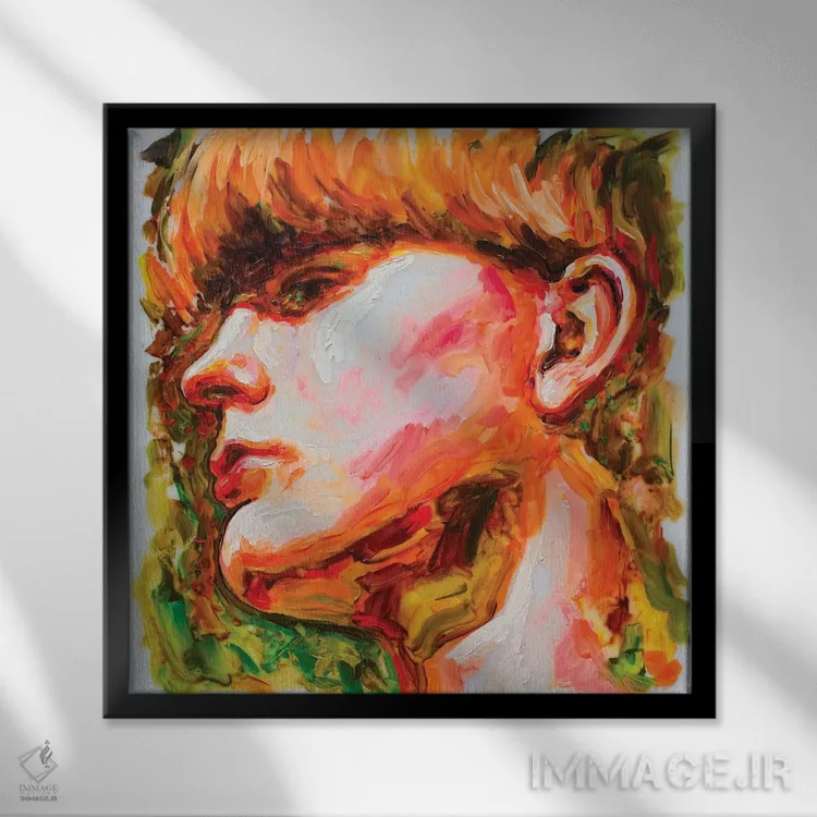 تابلو دکوراتیو مطالعه چهره چهارم اثر الکساندر بالبیشف - نمای قابدار مشکی