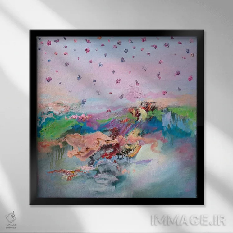 تابلو انتزاعی منظره اثر الکساندر بالبیشف - نمای قابدار مشکی