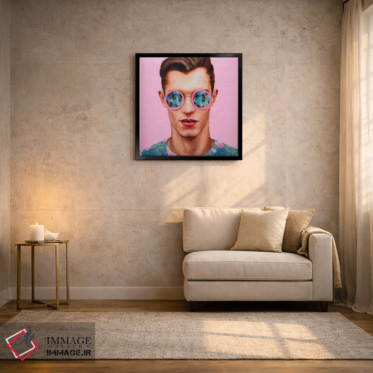 تابلو دکوراتیو عینک آفتابی صورتی اثر الکساندر بالبیشف - D3B