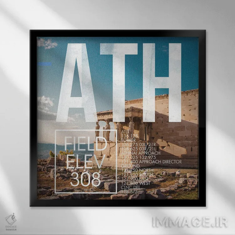تابلو دکوراتیو پخش زنده ATH اثر ۰۸ لفت - نمای قابدار مشکی