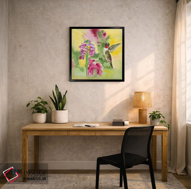 تابلو دکوراتیو مرغ مگس خوار آبرنگ اثر یان ادوم - D6B