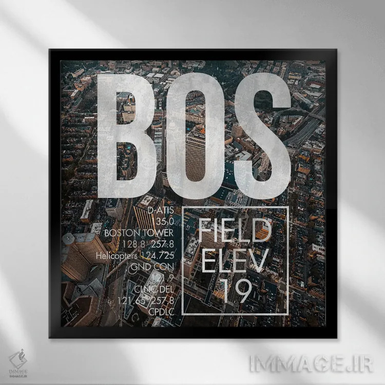 تابلو دکوراتیو پخش زنده BOS اثر ۰۸ لفت - نمای قابدار مشکی