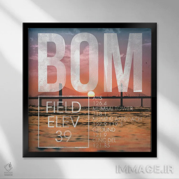تابلو دکوراتیو پخش زنده BOM اثر ۰۸ لفت - نمای قابدار مشکی