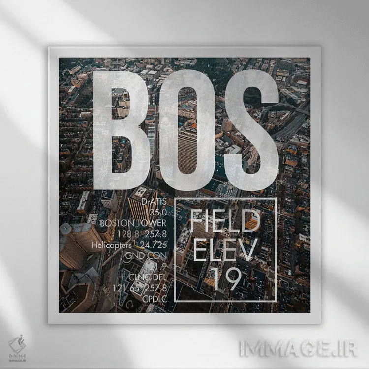 تابلو دکوراتیو پخش زنده BOS اثر ۰۸ لفت - نمای قابدار سفید