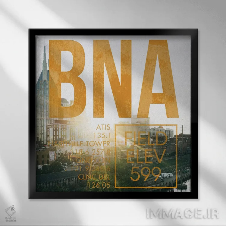 تابلو دکوراتیو پخش زنده BNA اثر ۰۸ لفت - نمای قابدار مشکی