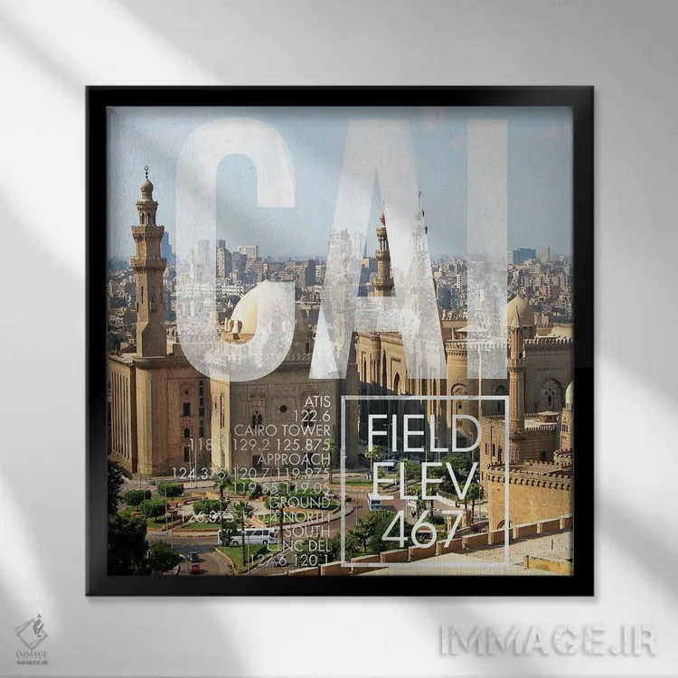 تابلو دکوراتیو پخش زنده CAI اثر ۰۸ لفت - نمای قابدار مشکی