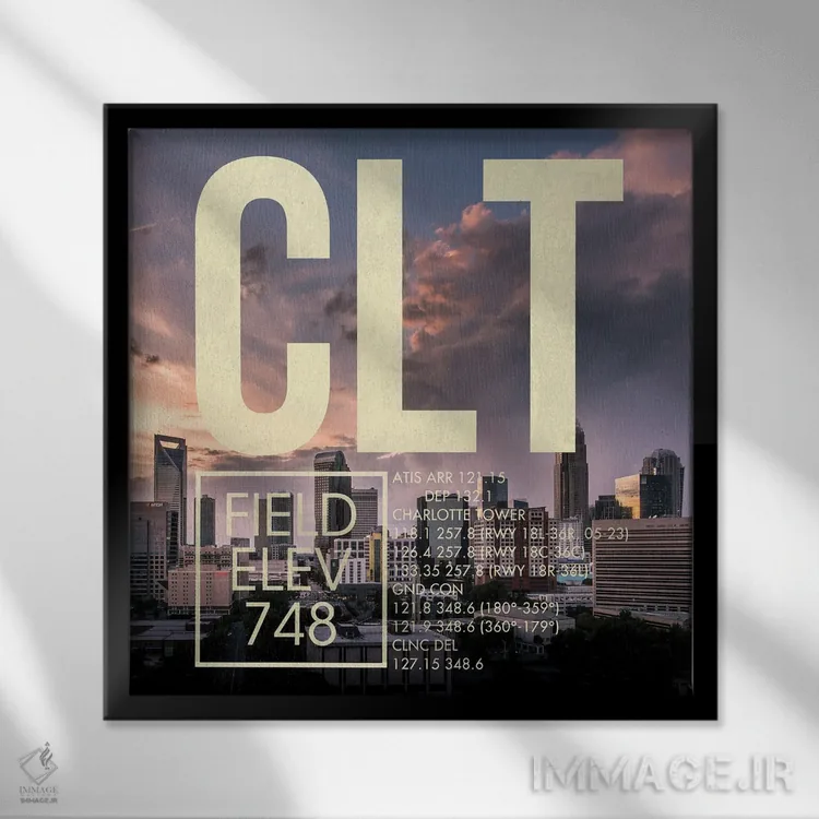 تابلو دکوراتیو پخش زنده CLT اثر ۰۸ لفت - نمای قابدار مشکی