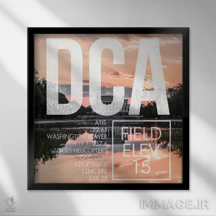 تابلو دکوراتیو پخش زنده DCA اثر ۰۸ لفت - نمای قابدار مشکی