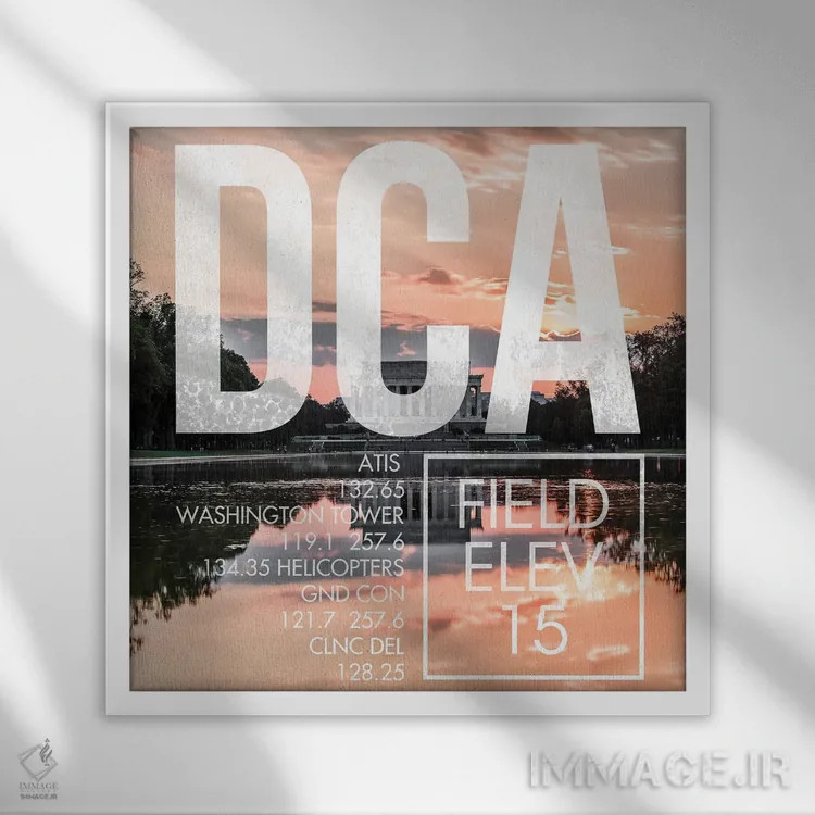 تابلو دکوراتیو پخش زنده DCA اثر ۰۸ لفت - نمای قابدار سفید