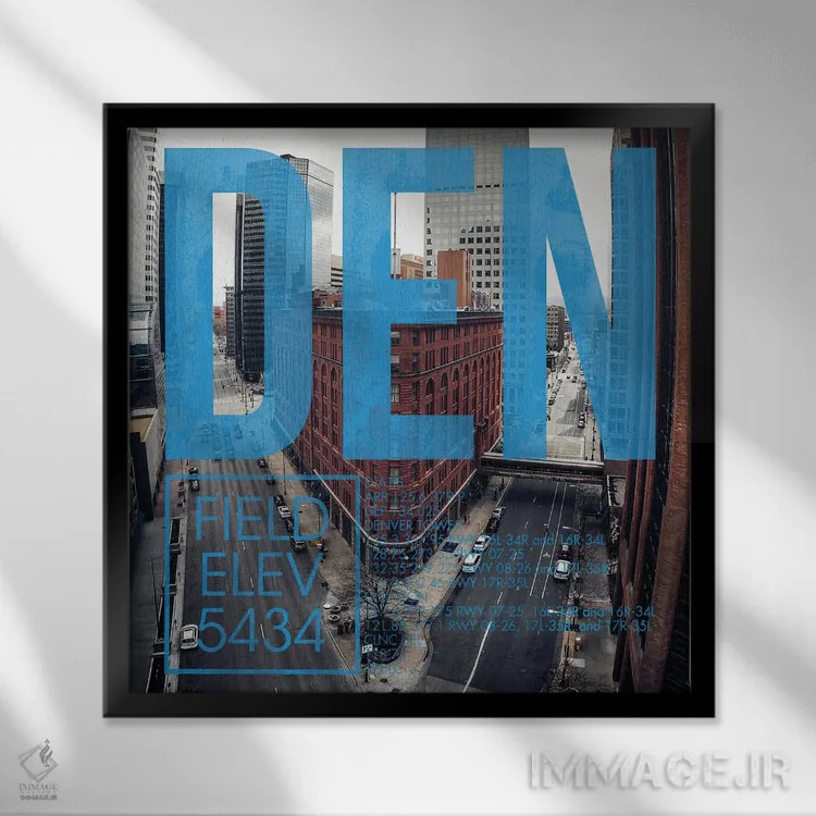 تابلو دکوراتیو پخش زنده DEN اثر ۰۸ لفت - نمای قابدار مشکی