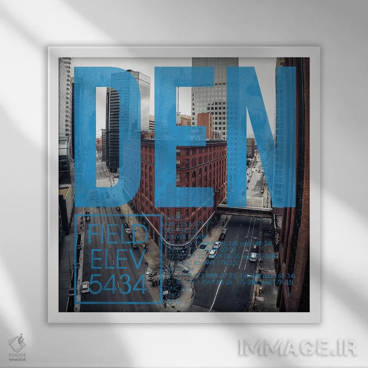 تابلو دکوراتیو پخش زنده DEN اثر ۰۸ لفت - نمای قابدار سفید