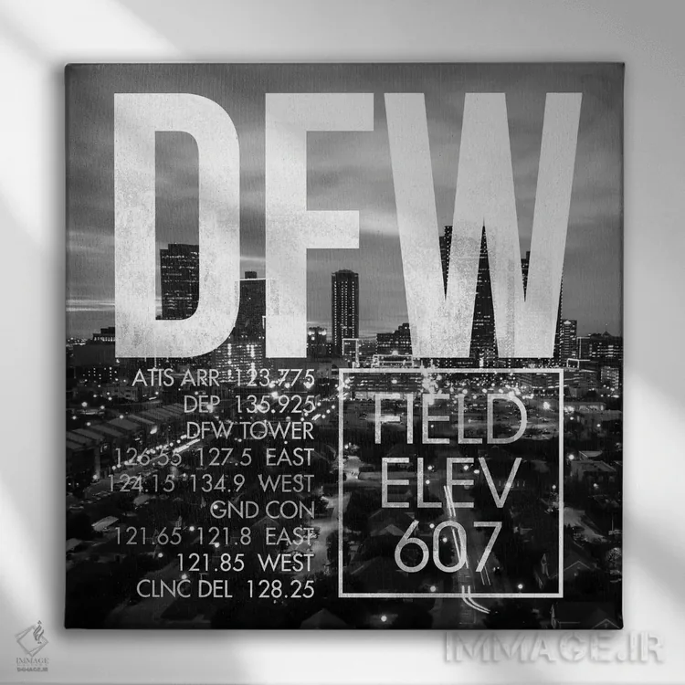 تابلو دکوراتیو پخش زنده DFW اثر ۰۸ لفت - نمای روبهرو روی دیوار