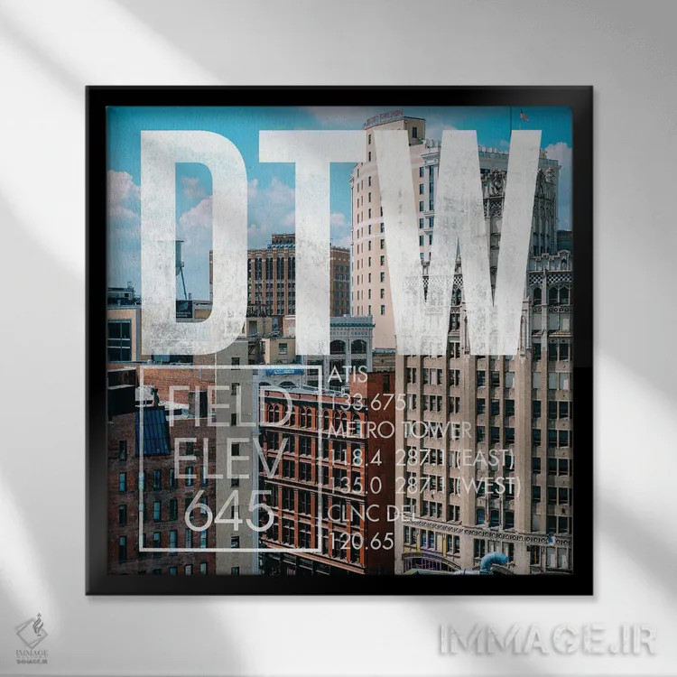 تابلو دکوراتیو پخش زنده DTW اثر ۰۸ لفت - نمای قابدار مشکی