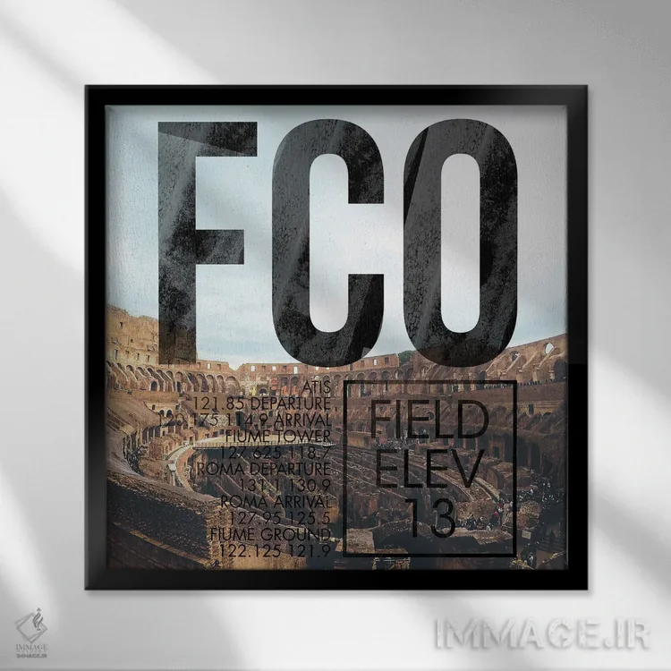 تابلو دکوراتیو پخش زنده FCO اثر ۰۸ لفت - نمای قابدار مشکی