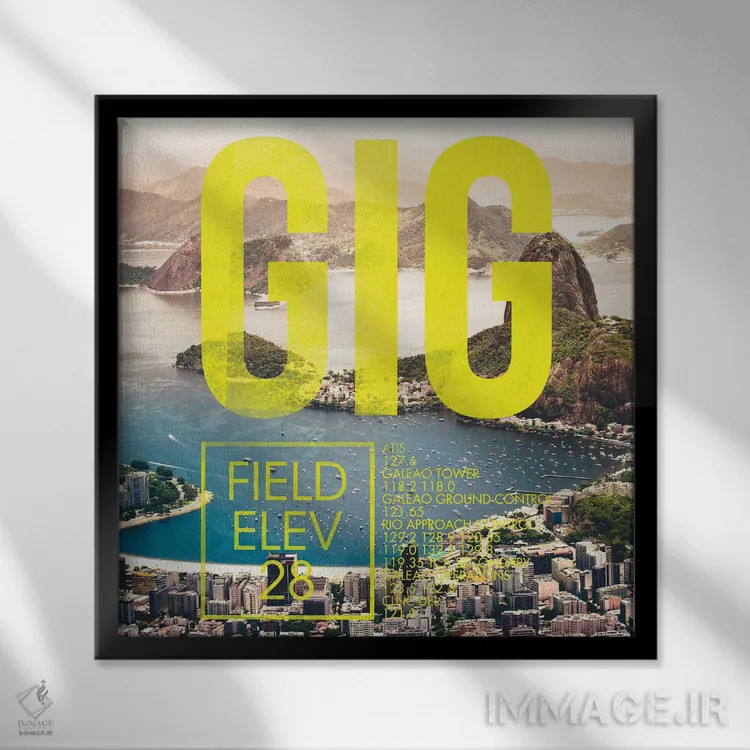 تابلو دکوراتیو پخش زنده GIG اثر ۰۸ لفت - نمای قابدار مشکی