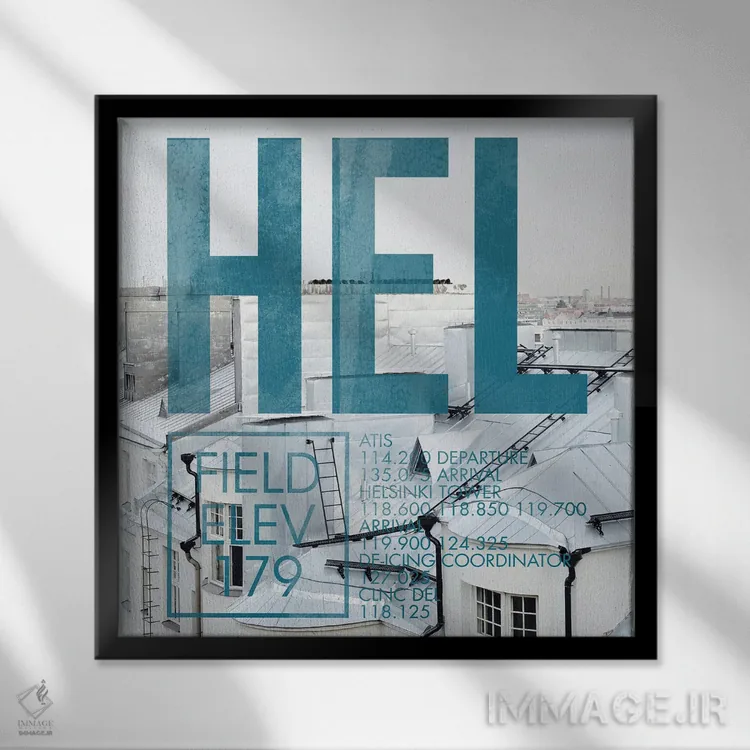 تابلو دکوراتیو پخش زنده HEL اثر ۰۸ لفت - نمای قابدار مشکی