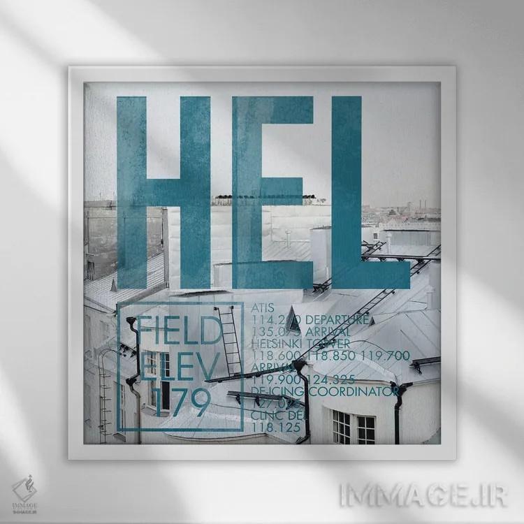 تابلو دکوراتیو پخش زنده HEL اثر ۰۸ لفت - نمای قابدار سفید