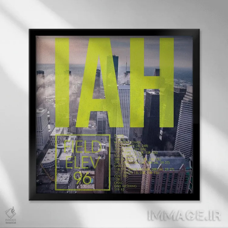 تابلو دکوراتیو پخش زنده IAH اثر ۰۸ لفت - نمای قابدار مشکی