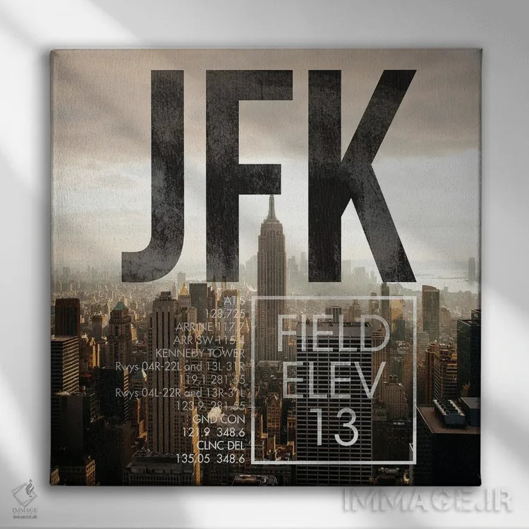 تابلو دکوراتیو پخش زنده JFK اثر ۰۸ لفت - نمای روبهرو روی دیوار