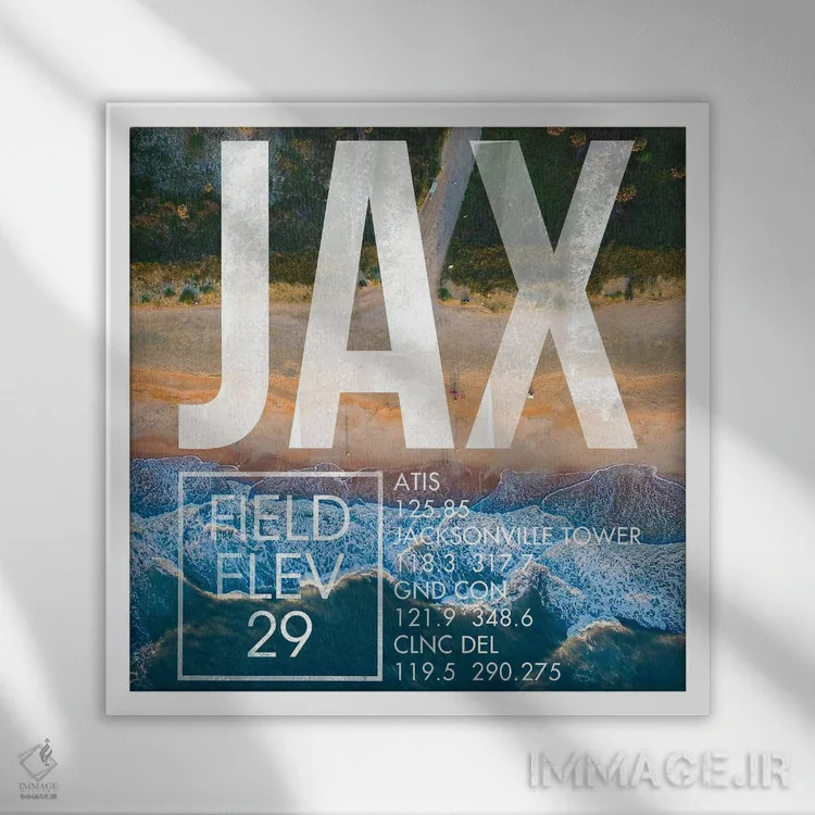 تابلو دکوراتیو پخش زنده JAX اثر ۰۸ لفت - نمای قابدار سفید