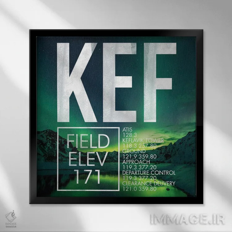 تابلو دکوراتیو پخش زنده KEF اثر ۰۸ لفت - نمای قابدار مشکی