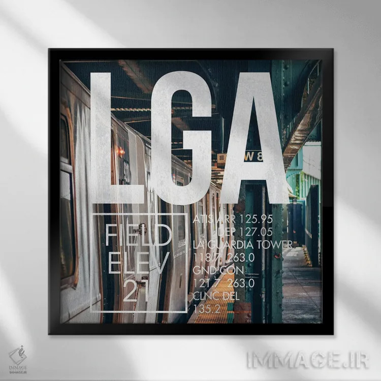 تابلو دکوراتیو پخش زنده LGA اثر ۰۸ لفت - نمای قابدار مشکی