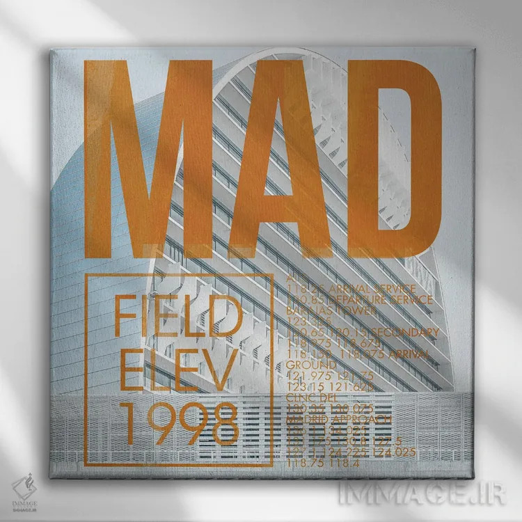 تابلو دکوراتیو پخش زنده MAD اثر ۰۸ لفت - نمای روبهرو روی دیوار