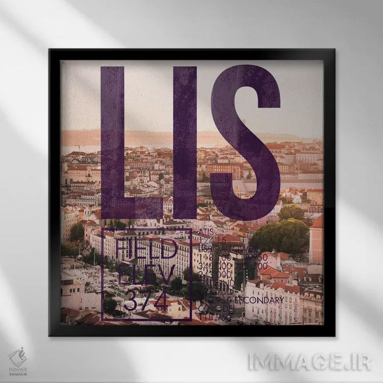 تابلو دکوراتیو پخش زنده LIS اثر ۰۸ لفت - نمای قابدار مشکی