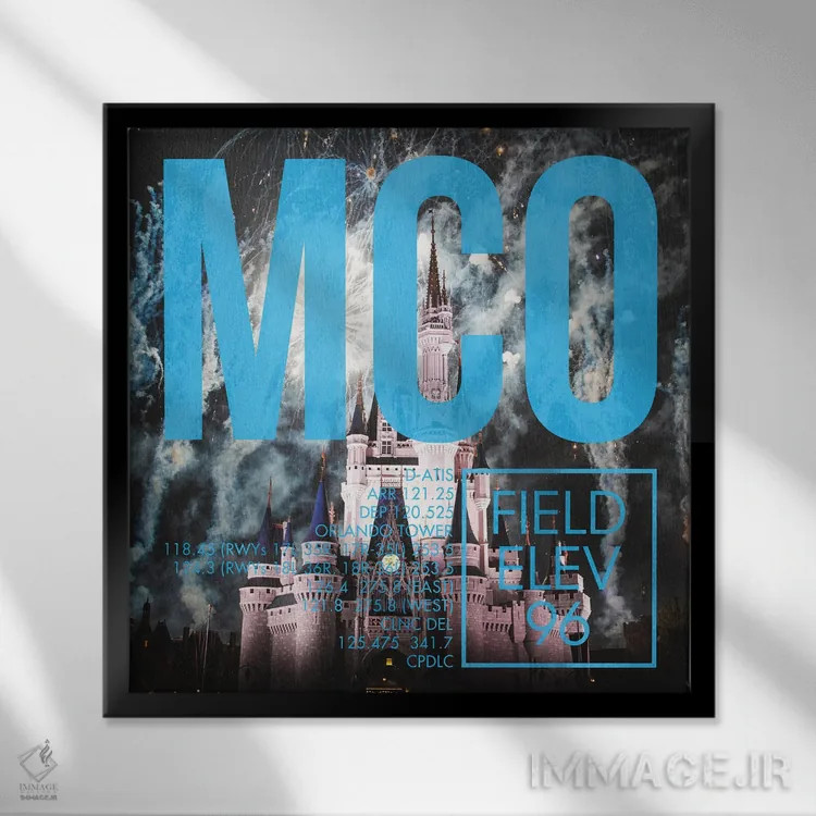 تابلو دکوراتیو پخش زنده MCO اثر ۰۸ لفت - نمای قابدار مشکی