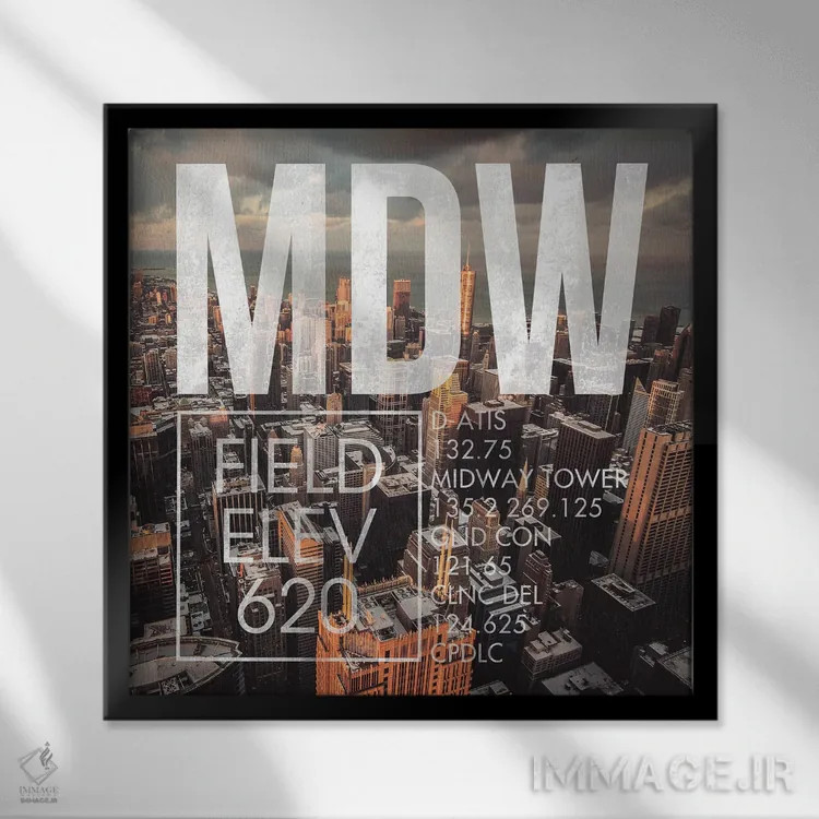 تابلو دکوراتیو پخش زنده MDW اثر ۰۸ لفت - نمای قابدار مشکی