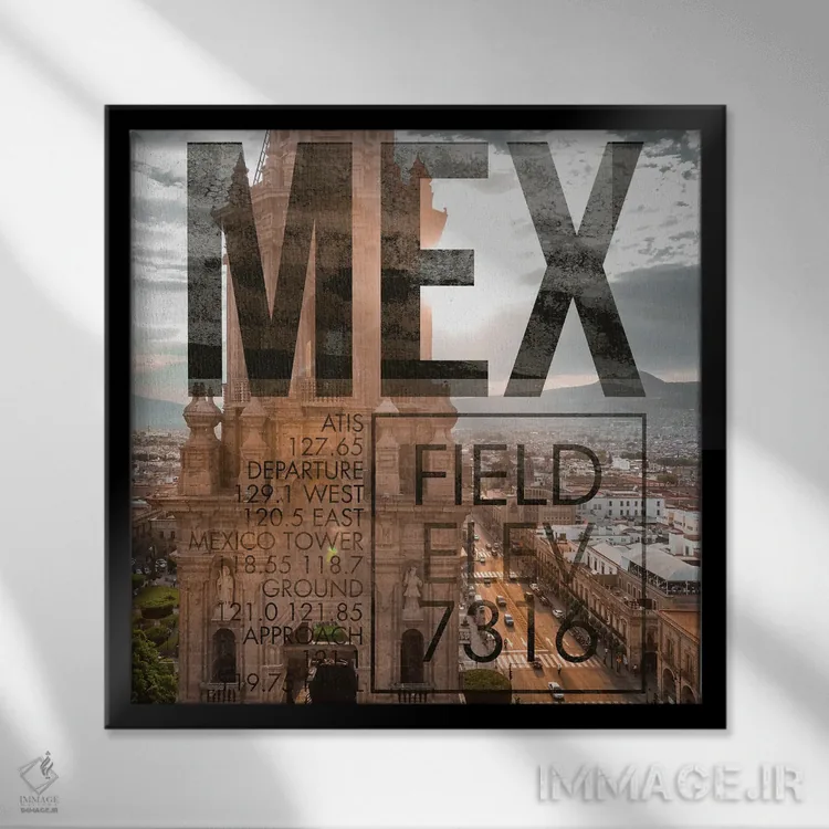 تابلو دکوراتیو پخش زنده MEX اثر ۰۸ لفت - نمای قابدار مشکی