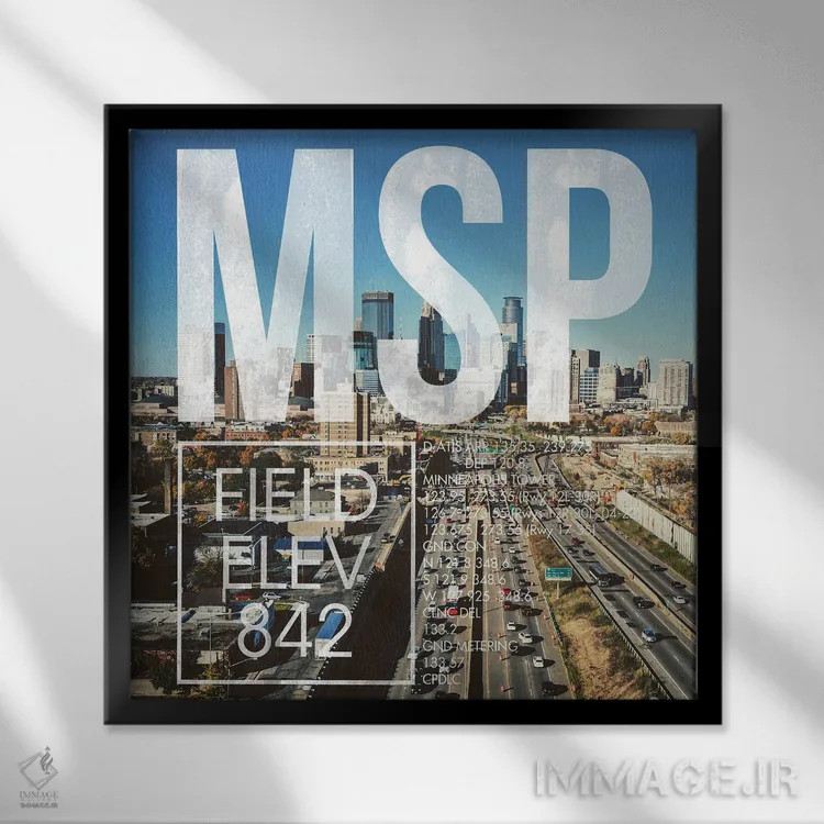 تابلو دکوراتیو پخش زنده MSP اثر ۰۸ لفت - نمای قابدار مشکی