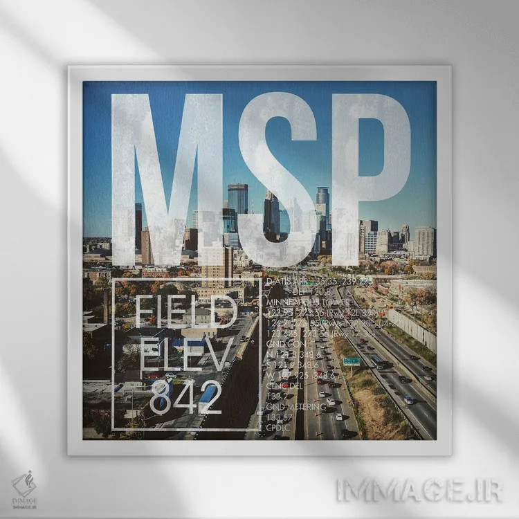 تابلو دکوراتیو پخش زنده MSP اثر ۰۸ لفت - نمای قابدار سفید