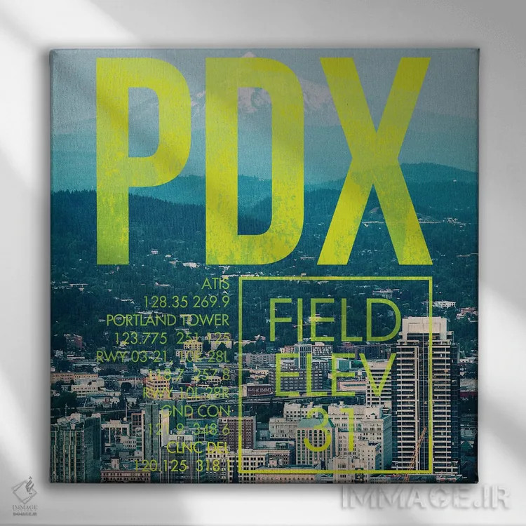 تابلو دکوراتیو پخش زنده PDX اثر ۰۸ لفت - نمای روبهرو روی دیوار